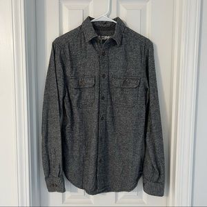 Gray Mens Long Sleeve Flannel (S)